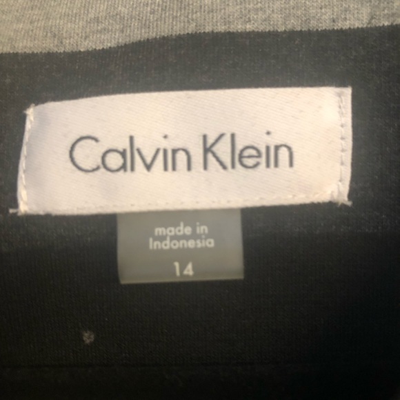 Calvin Klein dress Black / Gray stripes SZ 14 NWOT - Picture 2 of 3
